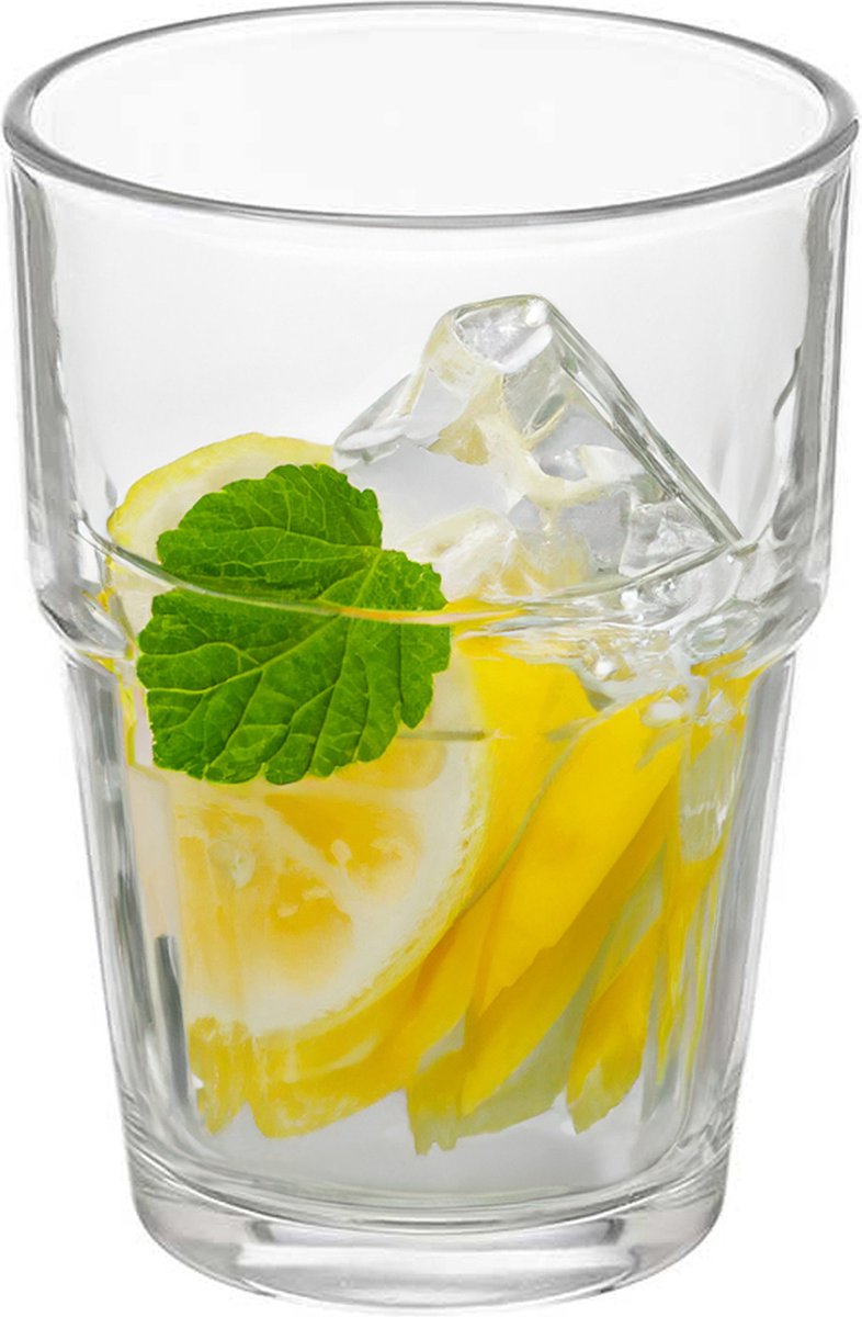 Vivalto Waterglazen/drinkglazen - 6x - transparant - kristalglas - stapelbaar - 270 ml