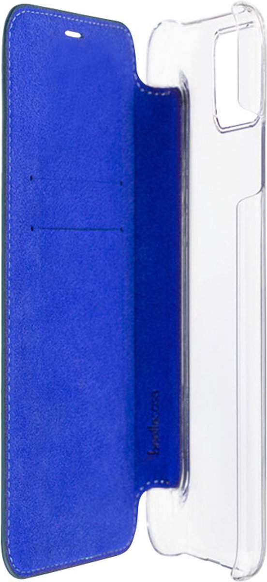 BeetleCase, Foliohoes Geschikt voor Apple iPhone 11 Premium lederen folio met kristallen achterkant en kaarthouder, Donkergroen