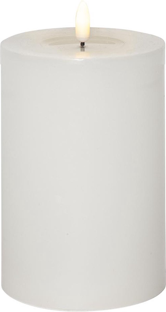 Star Trading kaars Flamme Flow Big, zuilkaars, LED, wit, timer, batterij, warm wit, 17,5 cm