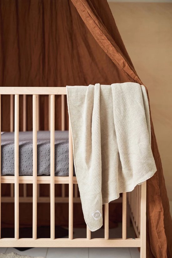 Jollein Deken Wieg 75x100cm - Basic Knit - Nougat - Wiegdekentje Baby