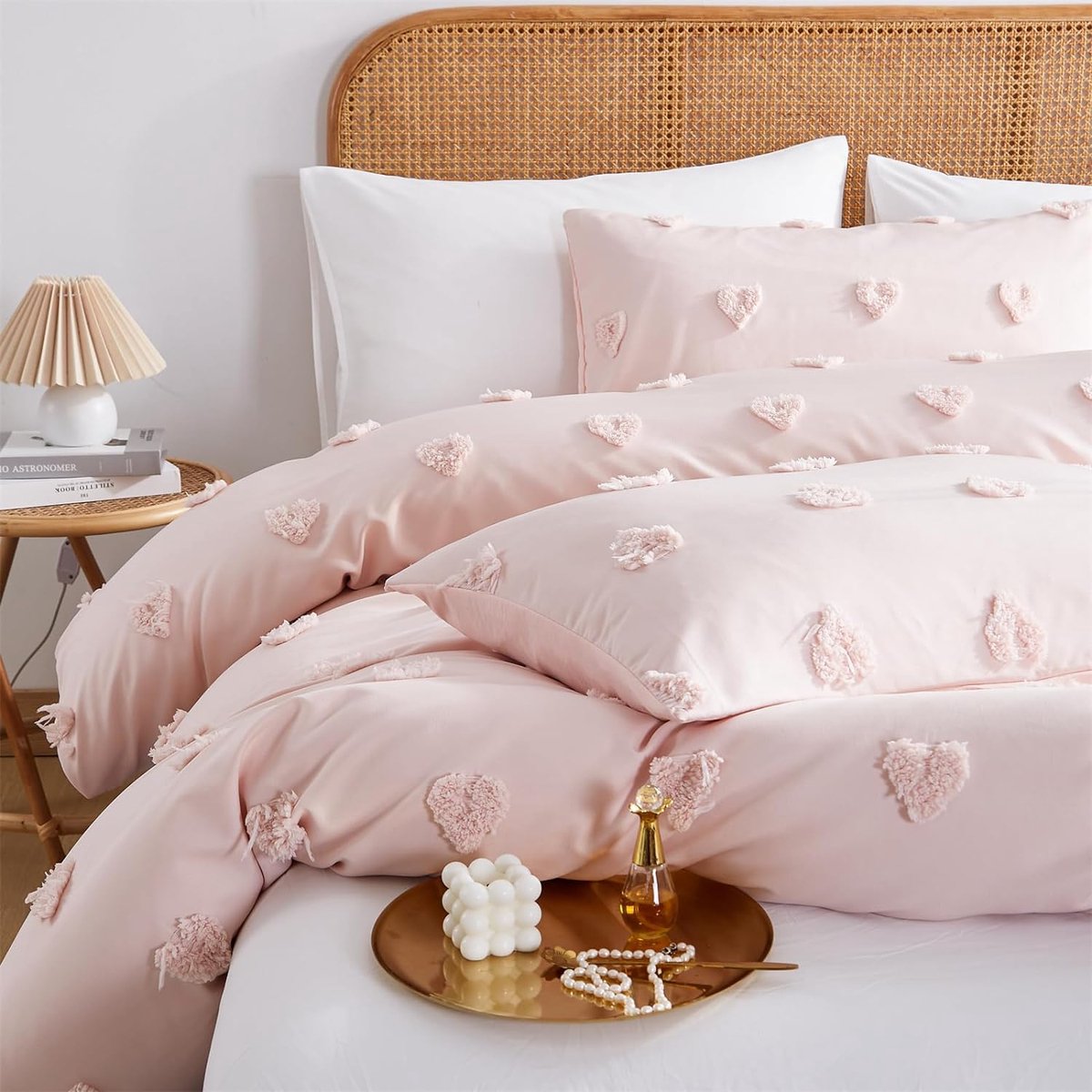 YASMENG Bettwäsche 200x200 Blumen Motiv Beige Rosa Bettbezug Set Kuschelig Weich Mikrofaser Bettwäsche Modern Bunt Floral Wendebettwäsche Set 3 Teilig mit Reißverschluss und 2 Kissenbezüge 80x80 cm