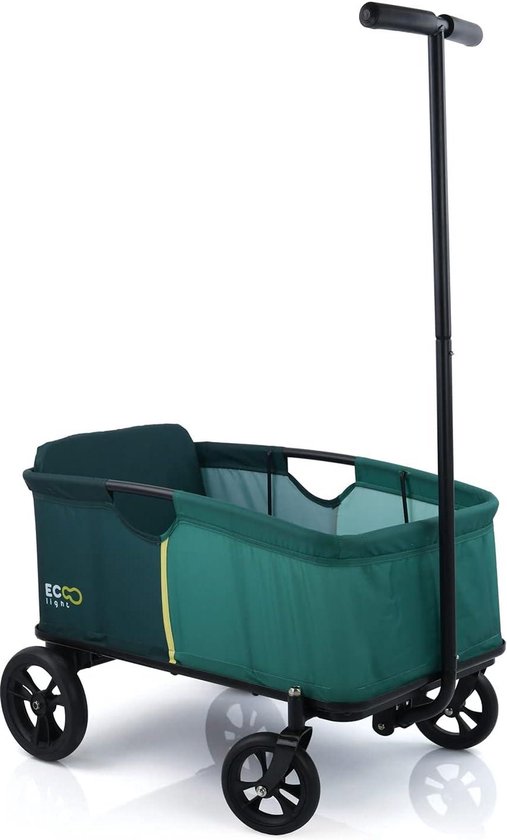 Bolderwagen Eco Light Stabiel met Zitkussen voor 1 Kind Inklapbaar - Belastbaar tot 50 kg - Groen Grote handwagen — afbeelding 4