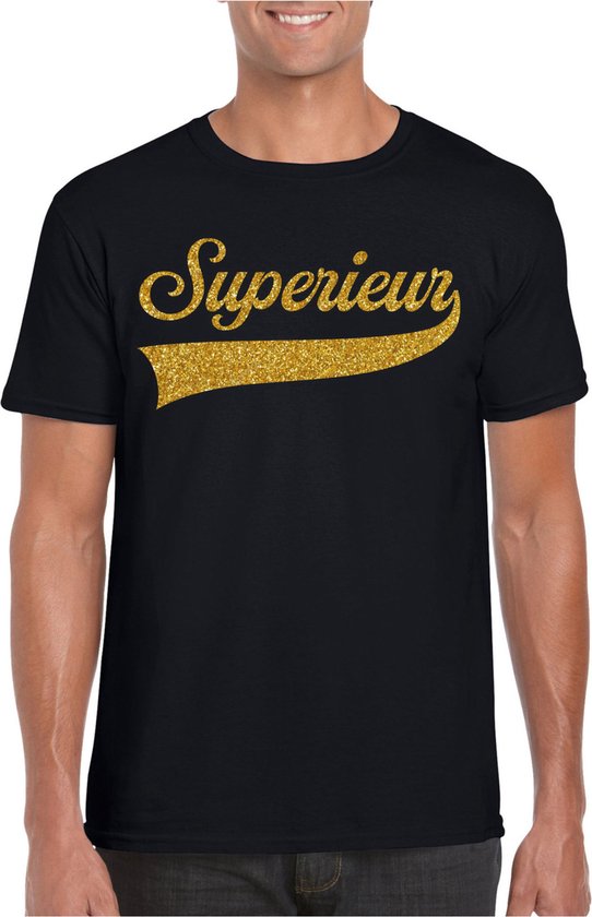Bellatio Decorations T-shirt Wrong party pour homme - Supérieur - Noir - Paillettes - Carnaval/Soirée à thème XL
