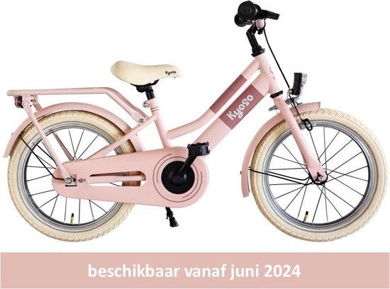 Kinderfiets 16" Kyoso Blossom Breeze met remnaaf - mat roze van Merkloos — afbeelding 4