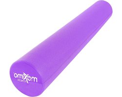 Foamroller 90 cm - Maximo Fitness - triggerpoint zelfmassage - spierspanningverlichting - rug benen trainingen - sportschool pilates yoga - paars stretching foam roller