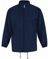 B&C Windbreaker - sirocco windjas - donkerblauw - heren met capuchon L Marine