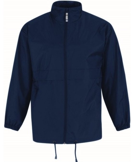 B&C Windbreaker - sirocco windjas - donkerblauw - heren met capuchon L Marine