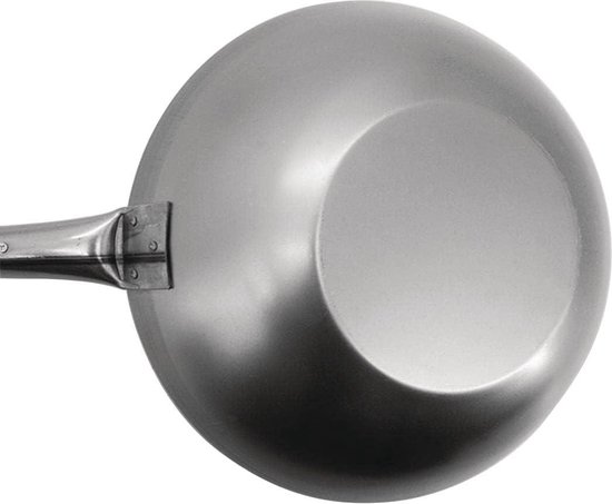 Vogue K296 Wok à Fond Plat En Acier Souple 32,4 Cm - Idéal Cuisine Quotidienne Et Sautés