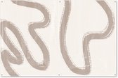 Affiche de jardin 180x120 cm - Décoration de jardin Abstrait - Art moderne - Beige - Affiche pour le jardin - Décoration extérieure - Peinture de jardin de clôture - Décoration murale en tissu de jardin - Décoration murale en tissu de balcon