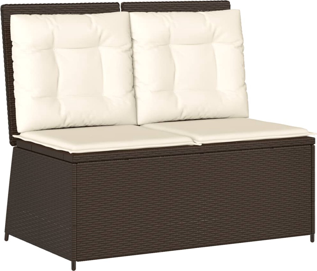 vidaXL - Tuinbank - Bruin - poly - rattan