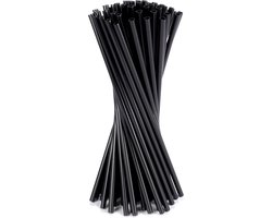 Vilde Drinkrietjes Plastic - 22 cm - Zwart