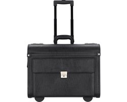 Alassio pilotenkoffer - SILVANA - kunstleer - zwart - JU-92301
