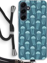 Case Company® - Hoesje met koord geschikt voor Samsung Galaxy A55 hoesje met Koord - Kwallie - Telefoonhoesje met Zwart Koord - Bescherming aan alle Kanten en Over de Schermrand