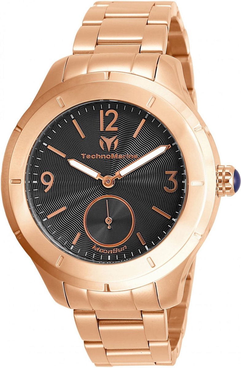 TechnoMarine MoonSun TM-818007 Heren Horloge - Waterdicht - Analoog - Quartz Uurwerk - Roestvrij Staal met grijze Wijzerplaat - 42mm