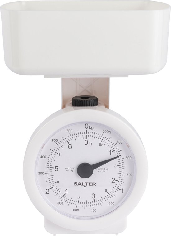 Foto: Salter mechanical kitchen food scale white 3 kg capaciteit geen batterijen nodig