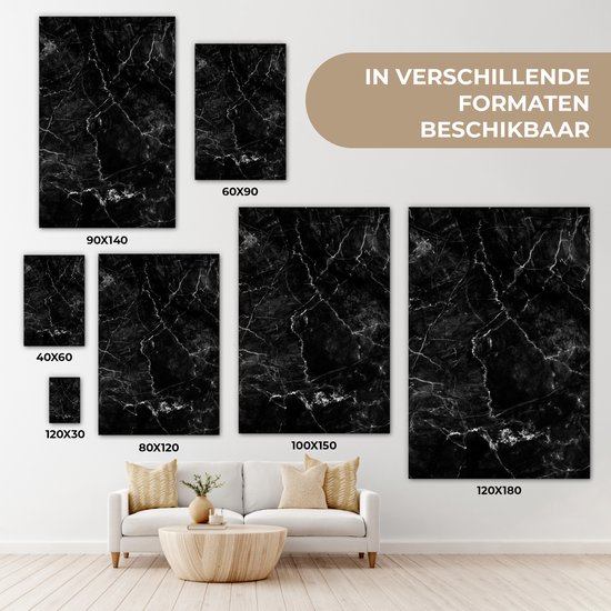 Tableau sur toile Marbre - Céramique - Ligne - 90x140 cm - Décoration murale