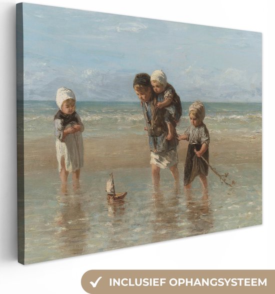 Canvas - Schilderij Oude meesters - Kunst - Kinderen der zee - Jozef Israëls - 160x120 cm - Kamer decoratie - Woonkamer