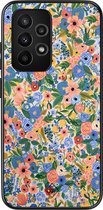 Casimoda® hoesje - Geschikt voor Samsung Galaxy A52 5G - Blue Gardens - Zwart TPU Backcover - Bloemen - Blauw
