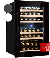 Klarstein Wijnkoelkast - 2 Zones - 132 Liter - Drankenkoelkast - Glazen Deur - 5-22°C - 35 Flessen - Zwart