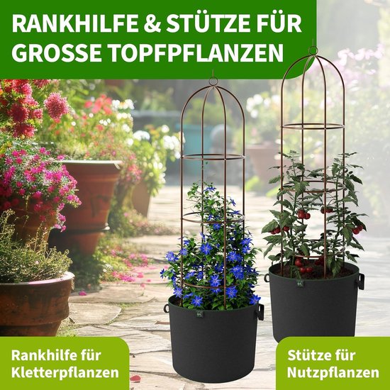 TTL Garden Obelisk Klimhulp, L 165 x 40 cm, bruin, set van 2