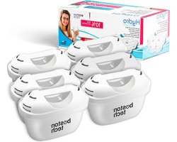 Boston Tech Hydro Pure Cartridges - Waterfilter Compatibel met Brita Maxtra en Maxtra + Kannen - 12 Maanden Gebruik (6x60 dagen per filter) - Vermindert Kalkaanslag, Chloor en Microplastics.