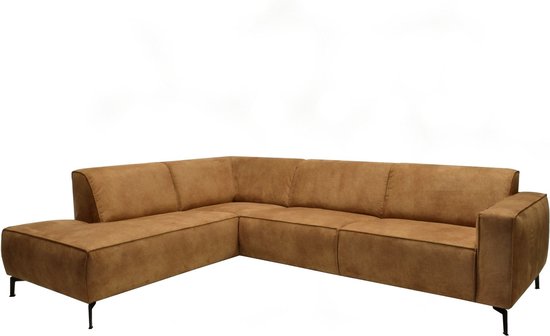 Foto: Dimehouse industri le hoekbank brisbane cognac links leer ecoleer industrieel 275 x 210 x 77 cm