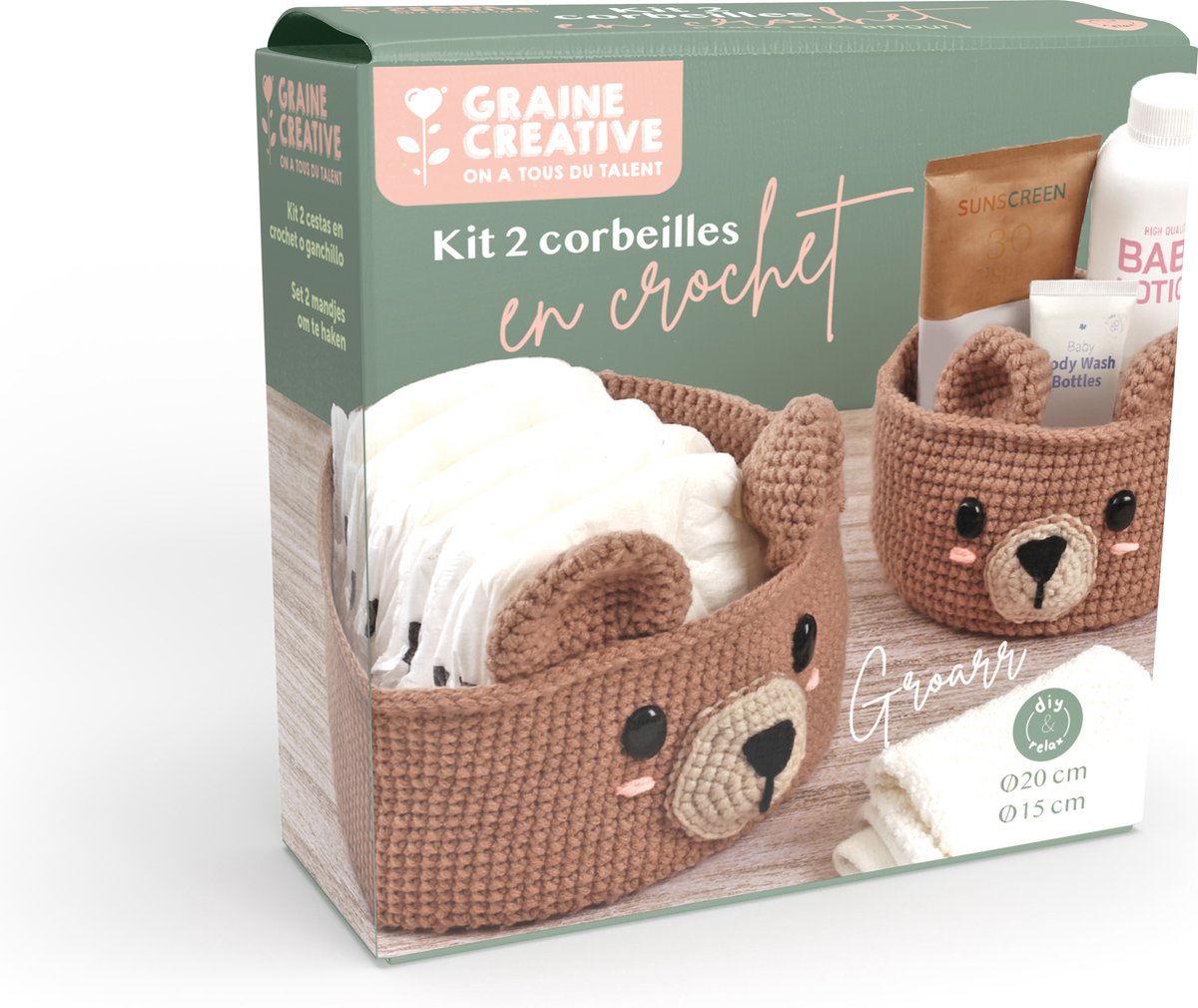 Graine Creative haakpakket berenmanden DIY set - creatief speelgoed.