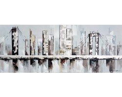 Schilderij - Handgeschilderd - Brooklin Bridge 3, 150x60cm
