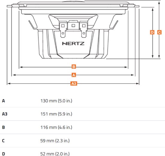 Hertz Speakers DCX130.3 13CM Coax — afbeelding 5