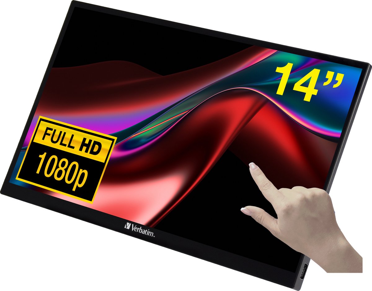 Touch Screen Monitor Verbatim 14" FHD IPS 1920 x 1080 px