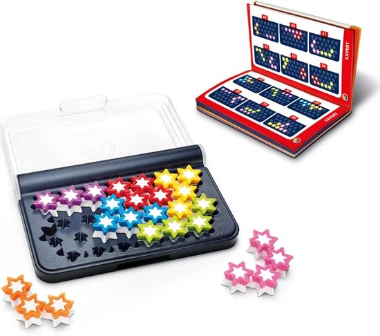 SmartGames IQ Stars - Logisch Denkspel & Reispuzzel - 120 Opdrachten met Gekleurde Sterren - Educatief Solospel - Vanaf 6 Jaar