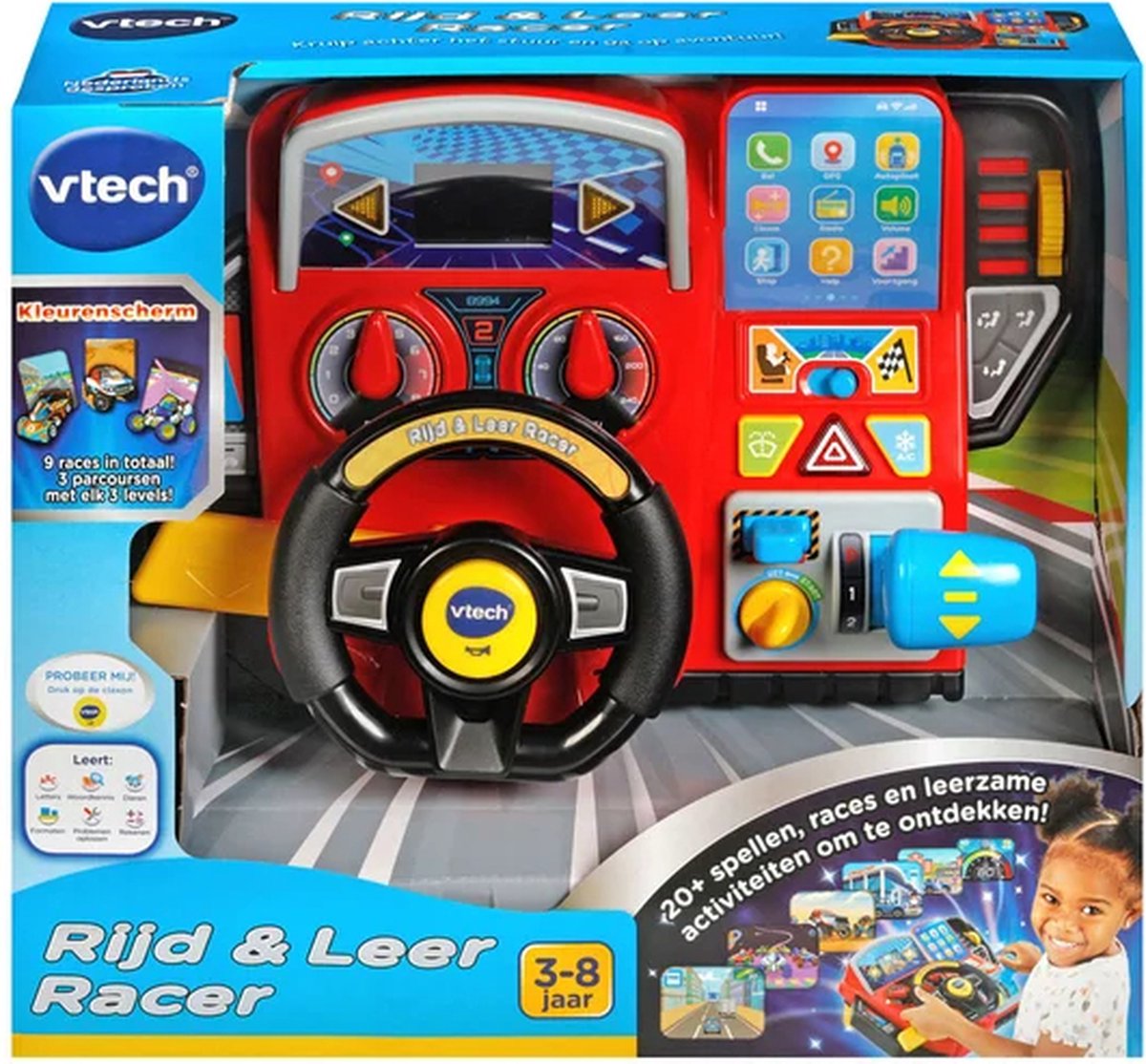 VTech Rijd & Leer Racer Racestuur Activity Center - Interactief & Educatief Speelgoed - Activiteitenbord - Cadeau - Kinderspeelgoed 3 Jaar — afbeelding 9
