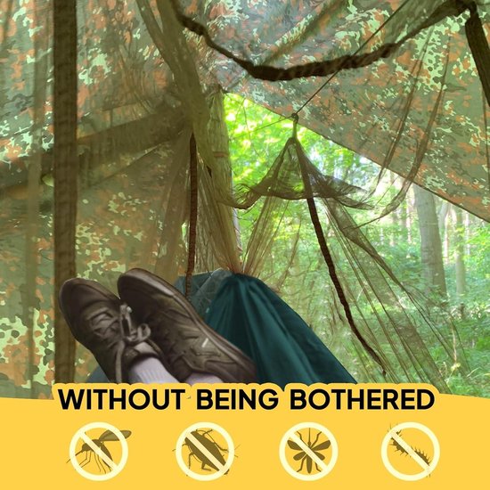 NATUREFUN Ultralight travel hammock made of quick-drying parachutenylon, 300 kg load capacity, 2 high-quality carabiners, including 2 tree straps