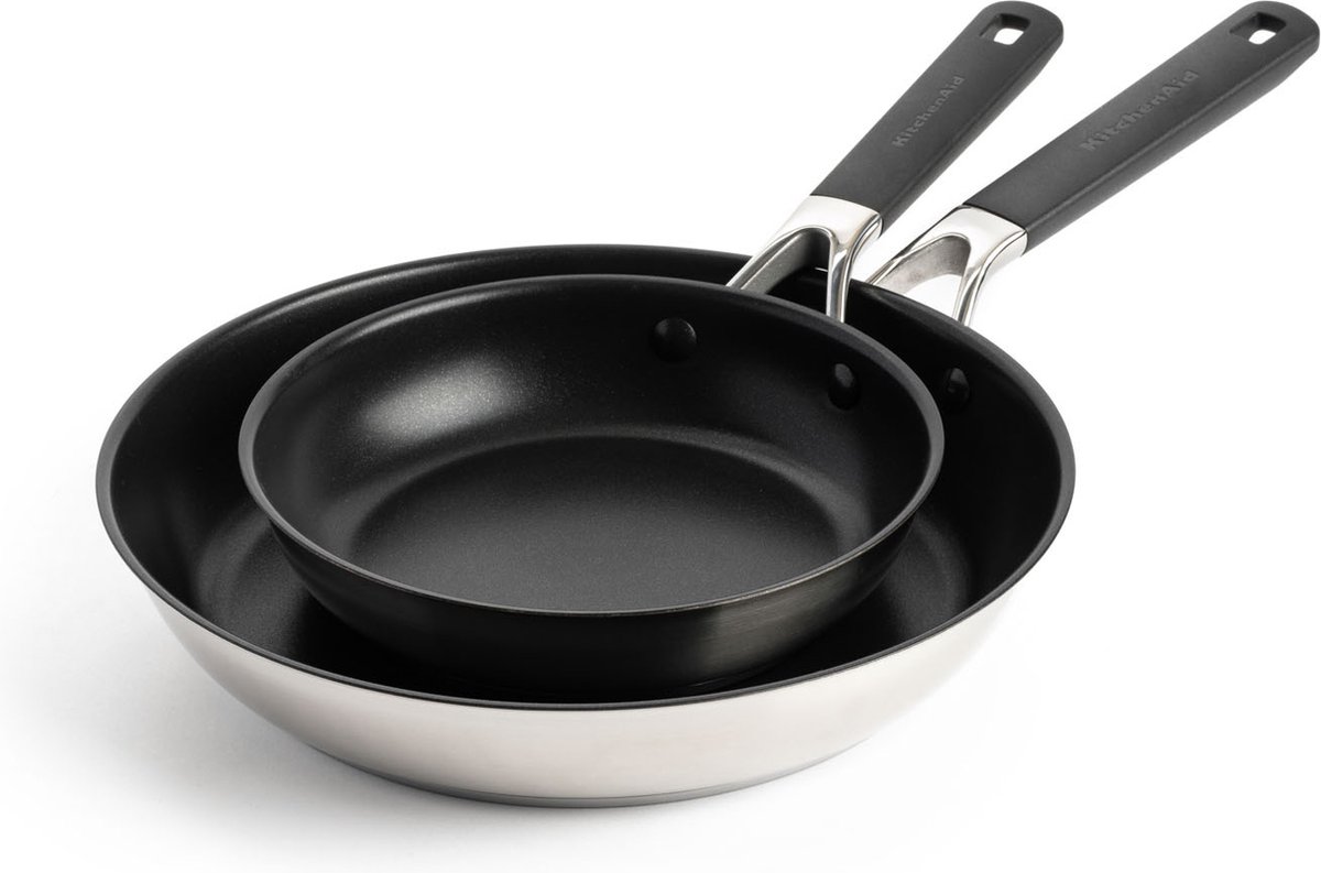 KitchenAid Classic Stainless Steel 2-Delige Braadpan Set 20cm-28cm