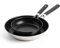 KitchenAid Classic Stainless Steel 2-Delige Braadpan Set 20cm-28cm