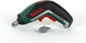 Bosch Ixolino II speelgoed schroevendraaier in groen, zwart en rood, met een losse grijze bit.