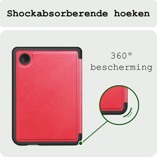 Hoes Geschikt voor Kobo Clara BW Hoesje Bookcase Cover Hoes Trifold Met Screenprotector - Hoesje Geschikt voor Kobo Clara BW Hoes Cover Case - Rood van Case Logic — afbeelding 5