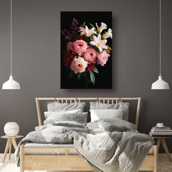 Tableaux de Fleurs - Tableaux nature - Décoration murale Feuilles - Peinture rurale - Peinture sur toile - Décoration murale chambre toile 60x90 cm