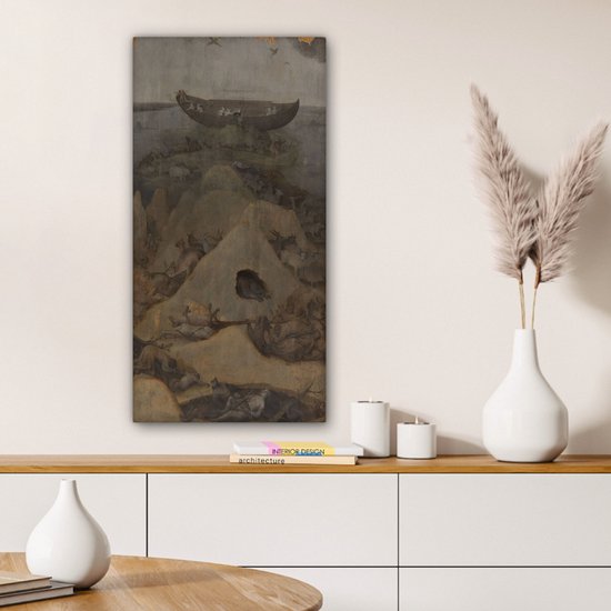 L'enfer et l'inondation - peinture de Jheronimus Bosch 40x80 cm - Tirage photo sur toile (Décoration murale salon / chambre)