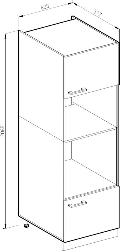 Vicco Armoire à micro-ondes R- Line, Wit/ Wit, 60 cm