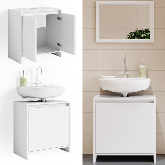Meuble Sous-vasque Vicco Ruben – Blanc Mat – 60x30x62.5 Cm – MDF – Neuf