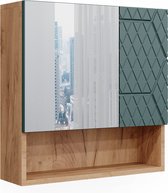 HOCSOK badkamerkast dubbele spiegeldeuren, badkamer hoekplank, 4 Tier Telescopische Douche Caddy, spiegelkast met verstelbare planken 60 x 17,5 x 55 cm, 4 Tier Telescopische Douche Caddy 96-310 cm