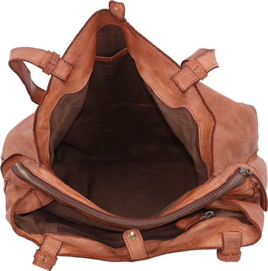 HAROLD'S Cuir Sac à épaule Submarine Shopper Twin Cognac Brun