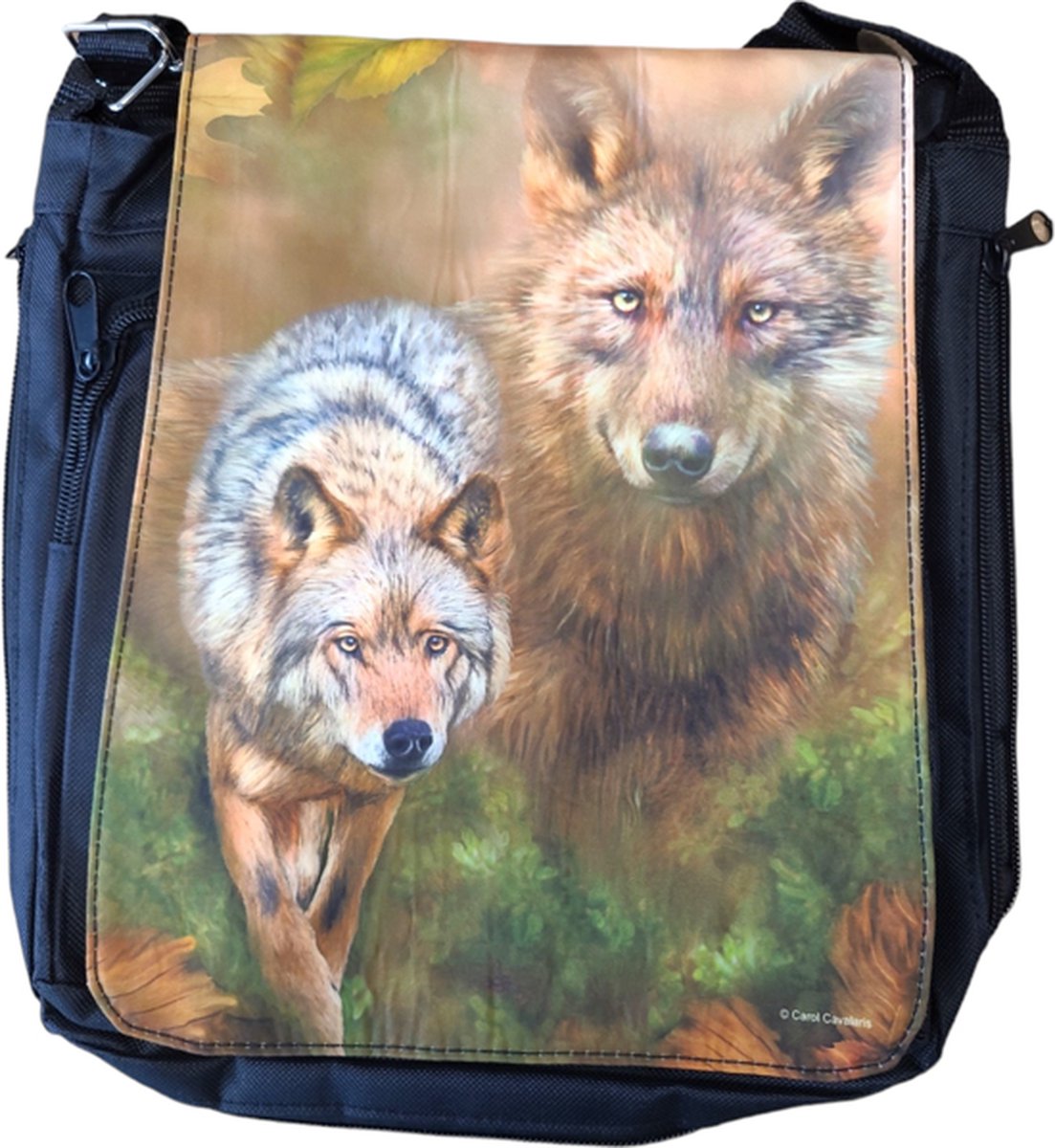 Wolf In Autumn Messenger Bag Small