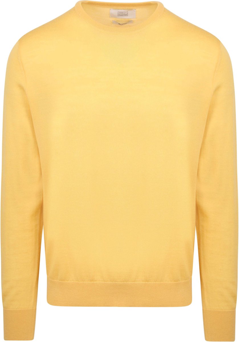 King Essentials The John Pullover Merino Geel - Maat S - Heren - Pullovers