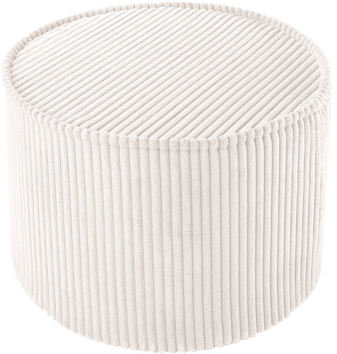 Wigiwama Corduroy Pouffe / Poef - Ø40x25cm - Marshmallow