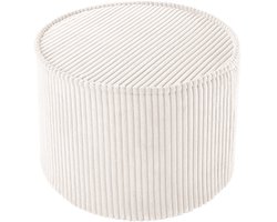 Wigiwama Corduroy Pouffe / Poef - Ø40x25cm - Marshmallow