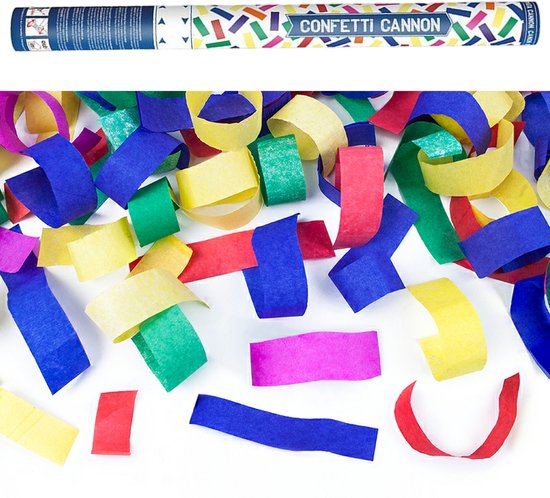 Canon à Confettis - Party Popper - Shooter - 60cm - mélange de papier coloré - 2 Pièces