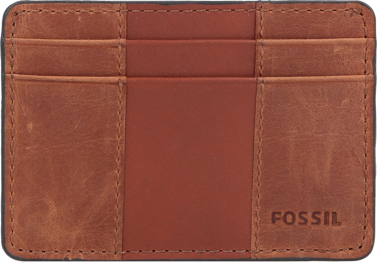 FOSSIL Kaarthouder Everett Card Case Medium Brown Bruine