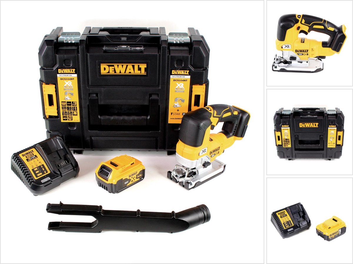 DeWalt DCS 334 P1 accu pendelzaag 18V borstelloos + 1x accu 5,0Ah + oplader + TSTAK